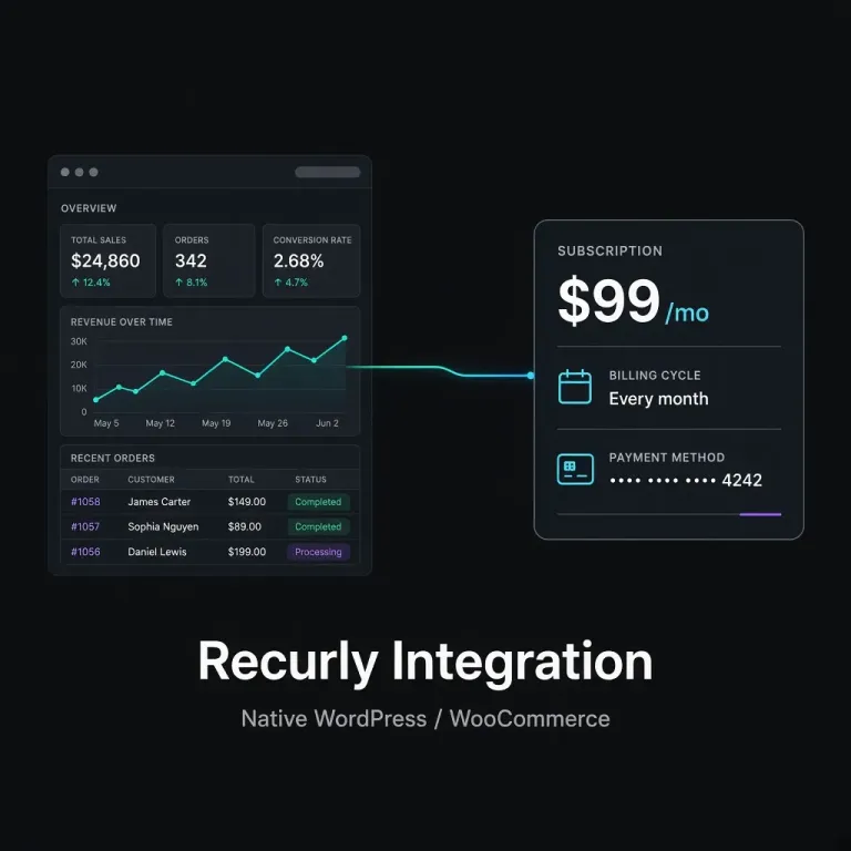 Recurly Integration for WooCommerce — native Recurly.js checkout plugin from Munjr